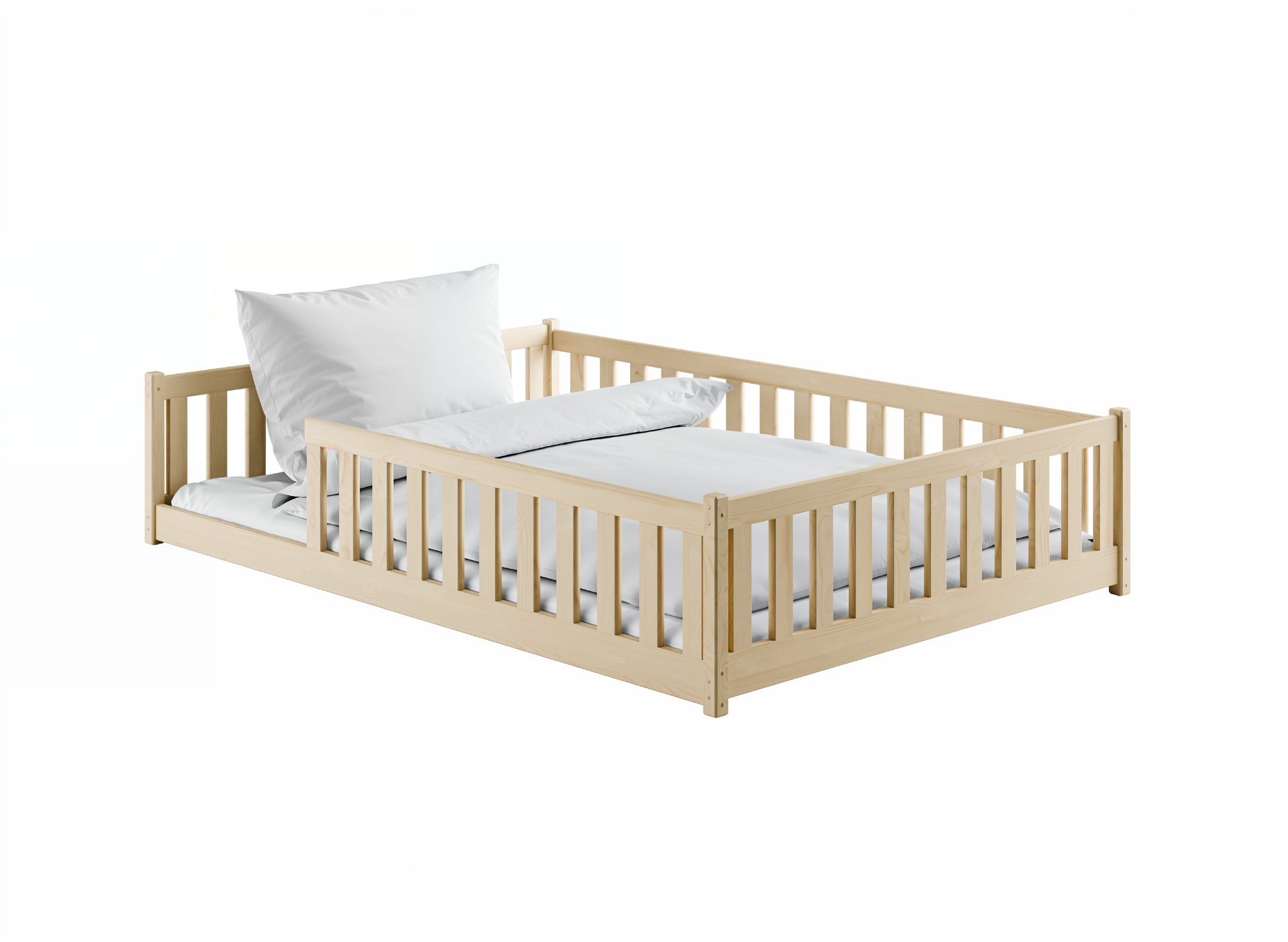 MATI 140x200 borovicová montessori podlahová dětská postel Lano Nábytek