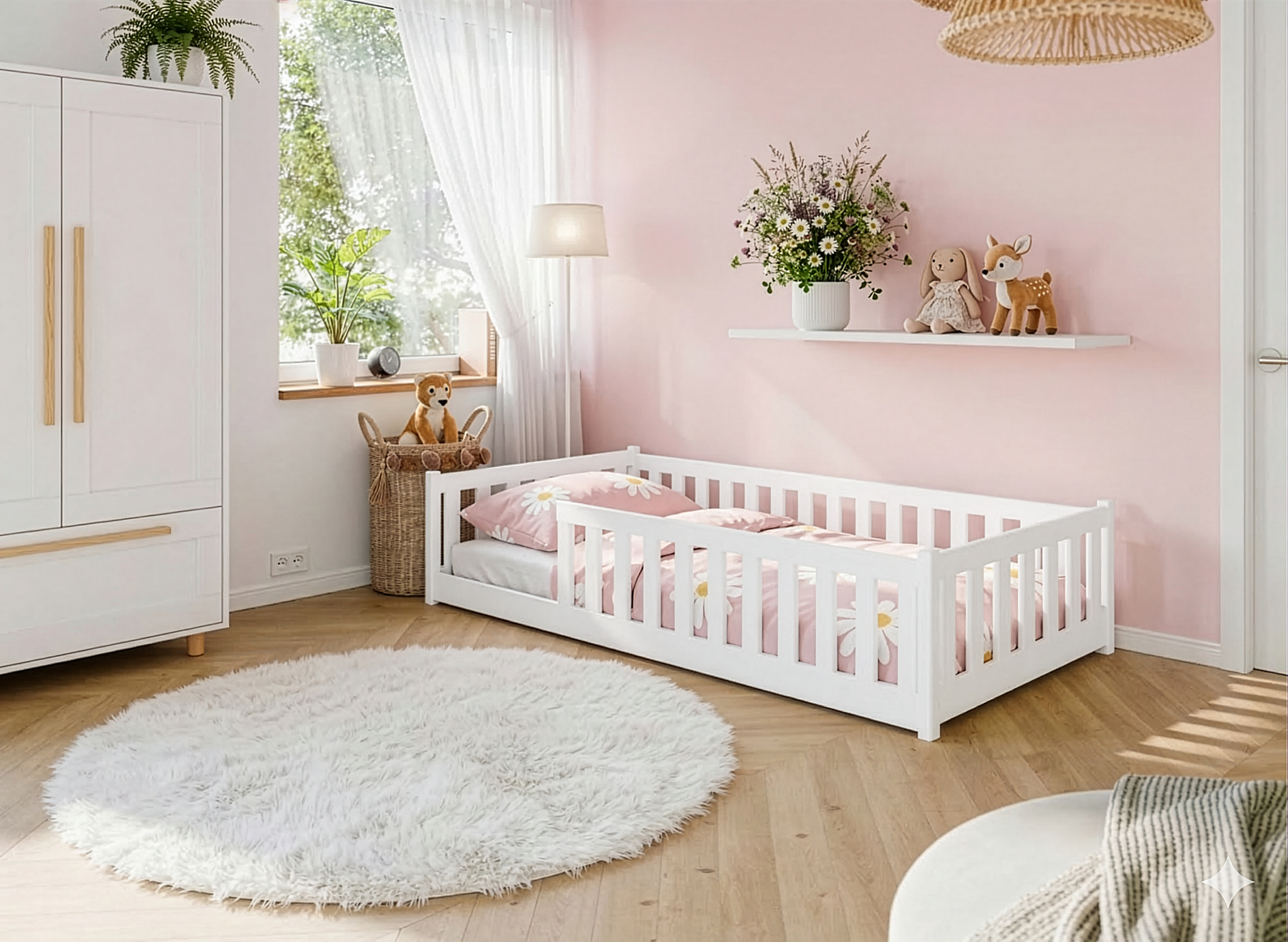 BELLA 90x200 bílá dětská postel Montessori Lano Nábytek