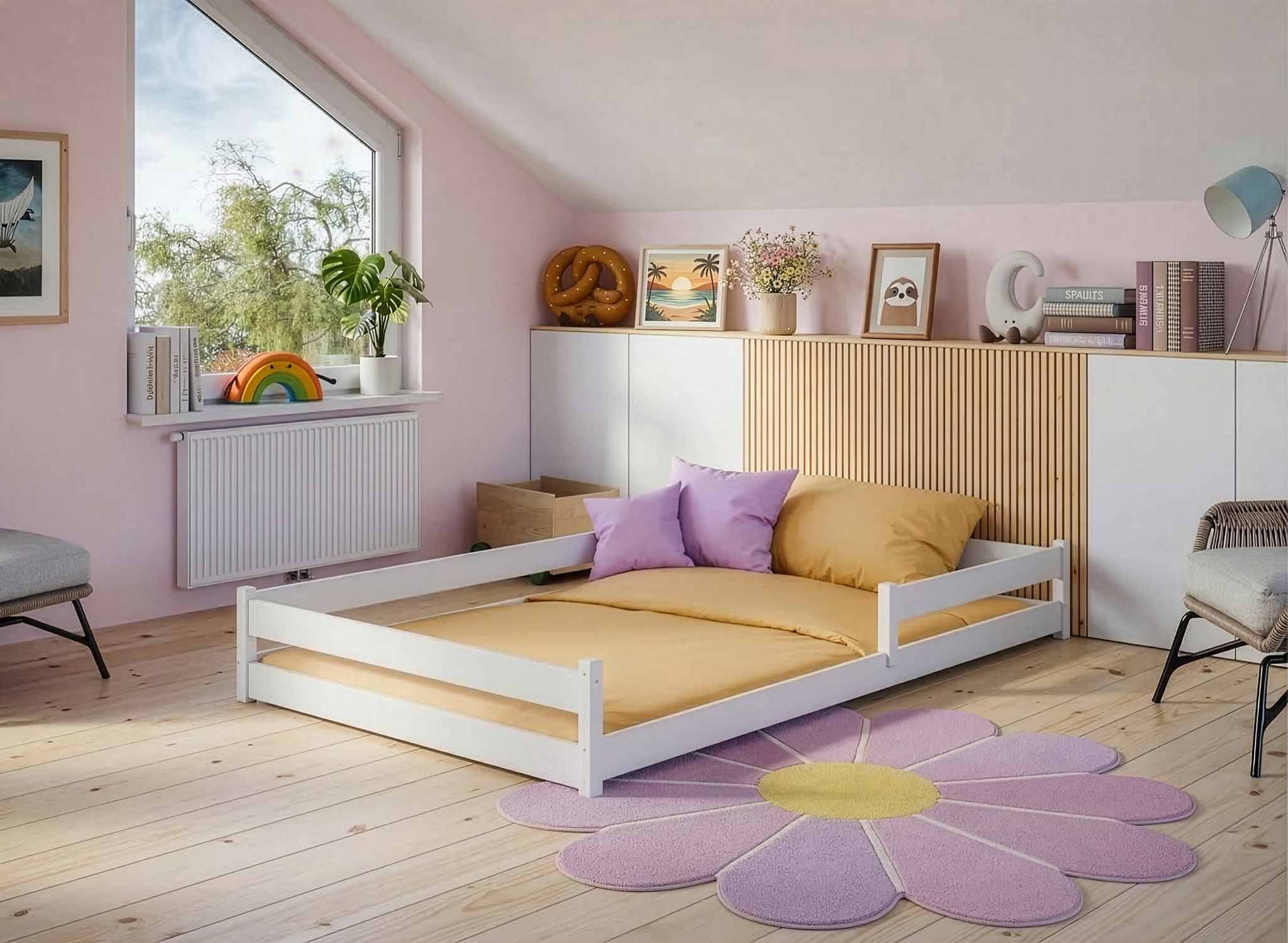 ZOFIA 120x200 bílá dětská postel Montessori Lano Nábytek